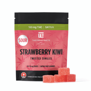 Twisted Extracts – Sour Strawberry Kiwi Twisted Singles 160mg (Sativa)