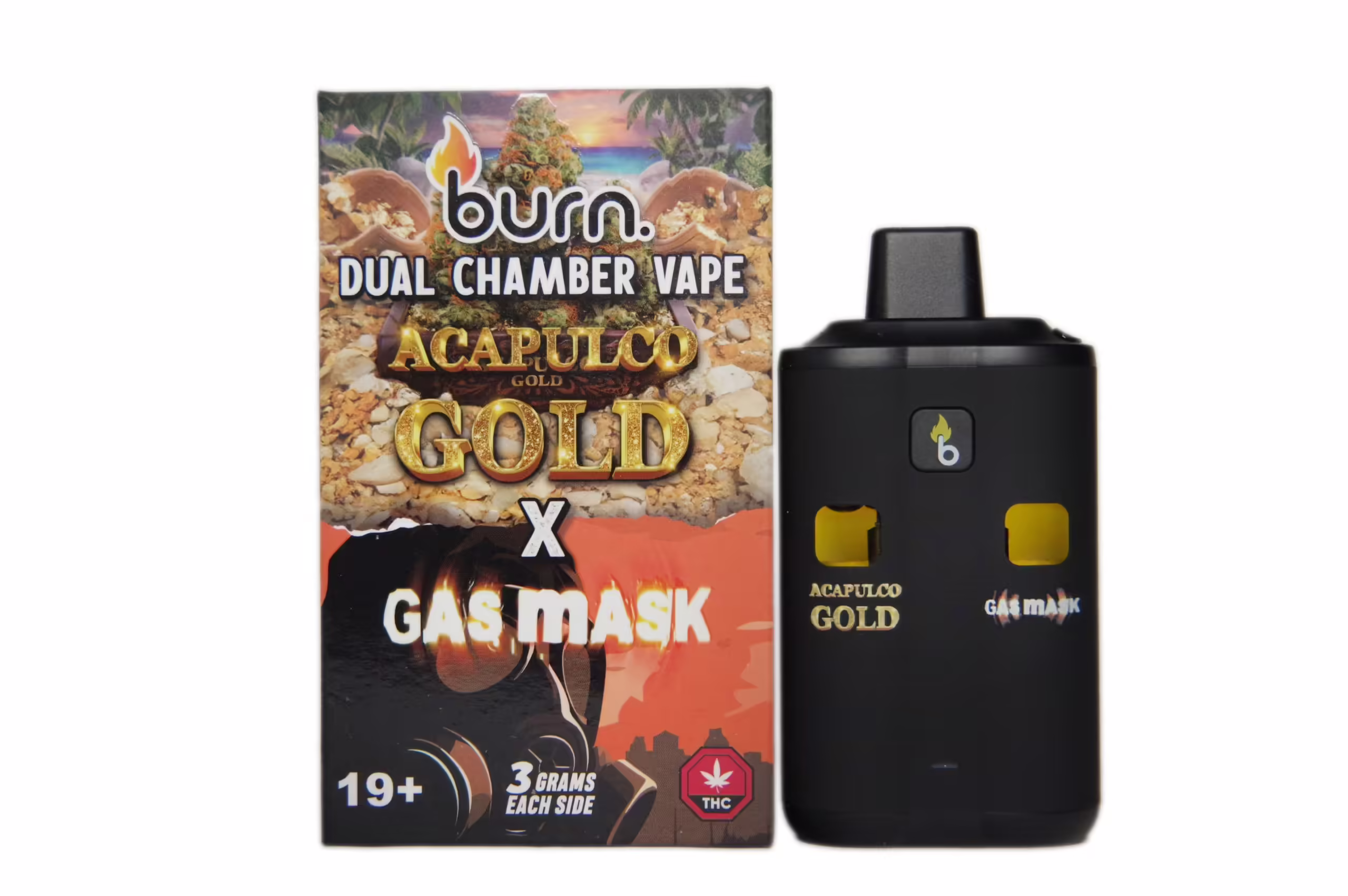 Burn Dual Chamber Pen 6g - Acapulco Gold (S) + Gas Mask (I)