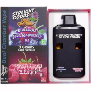 Straight Goods Dual Chamber Pen (6g) - Blueberry Sour Raspberry Ice + Strawberry Raspberry Cherry