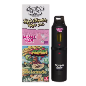 Straight Goods Triple Chamber Pen (9g) - Bubble Gum + Apples & Banana + Melonade