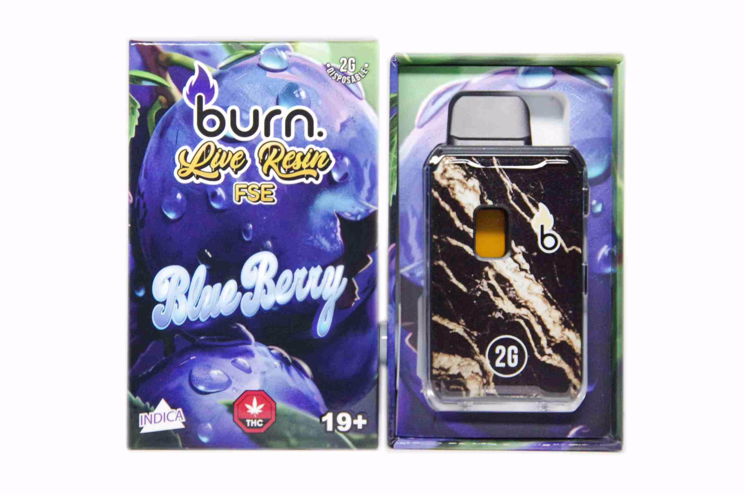 Burn Live Resin FSE Disposable Pen 2g - Blueberry