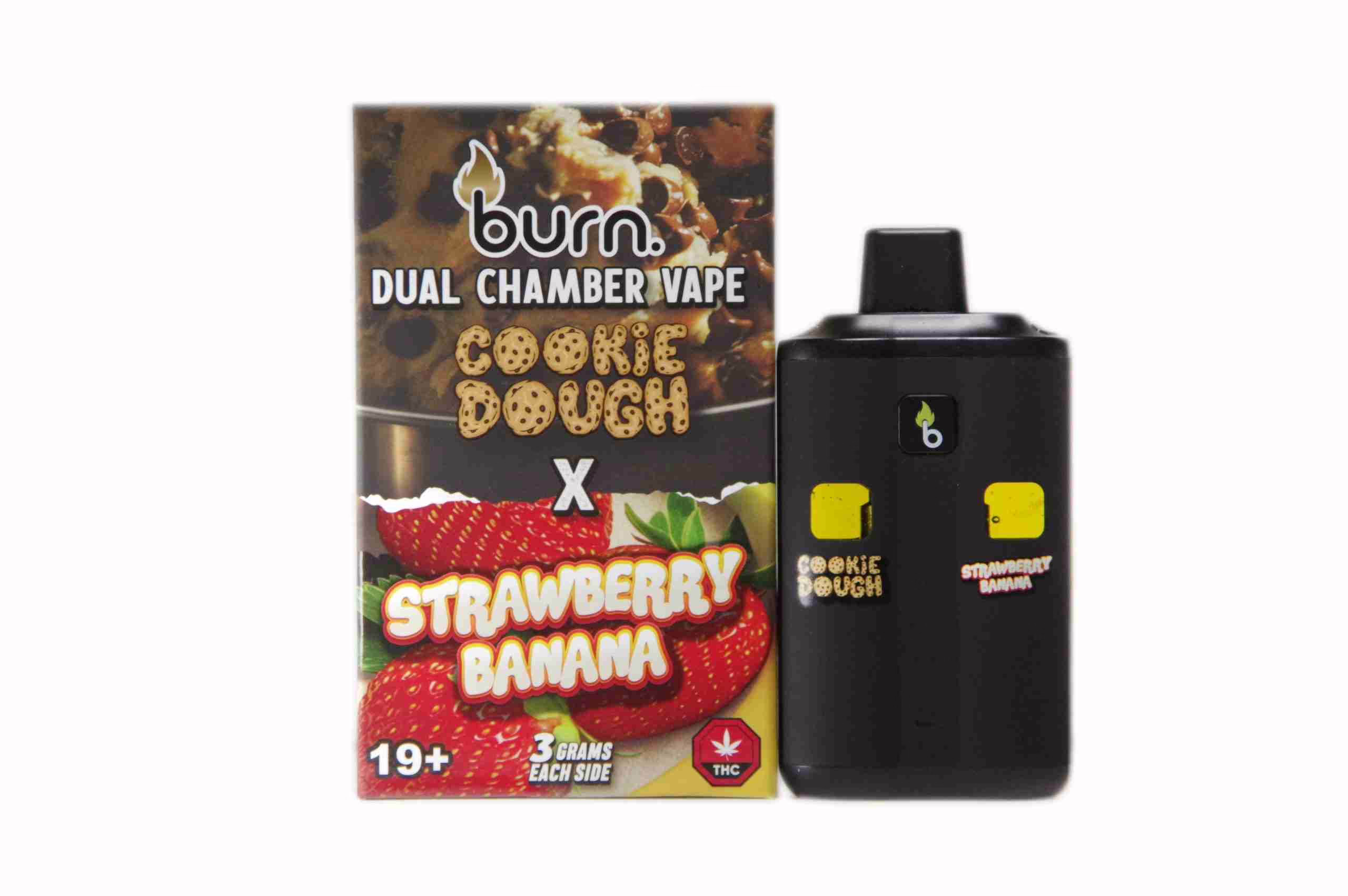 Burn Dual Chamber Pen 6g - Cookie Dough (H) + Strawberry Banana (H)