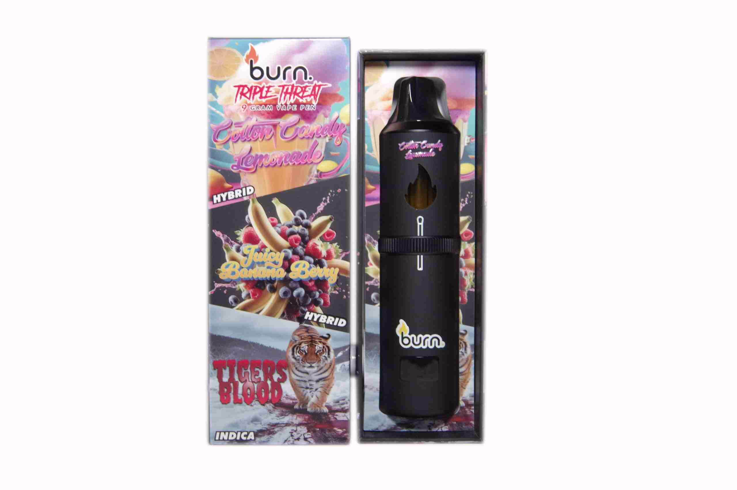 Burn Triple Threat Pen (9g) - Cotton Candy Lemonade + Juicy Banana + Tigers Blood