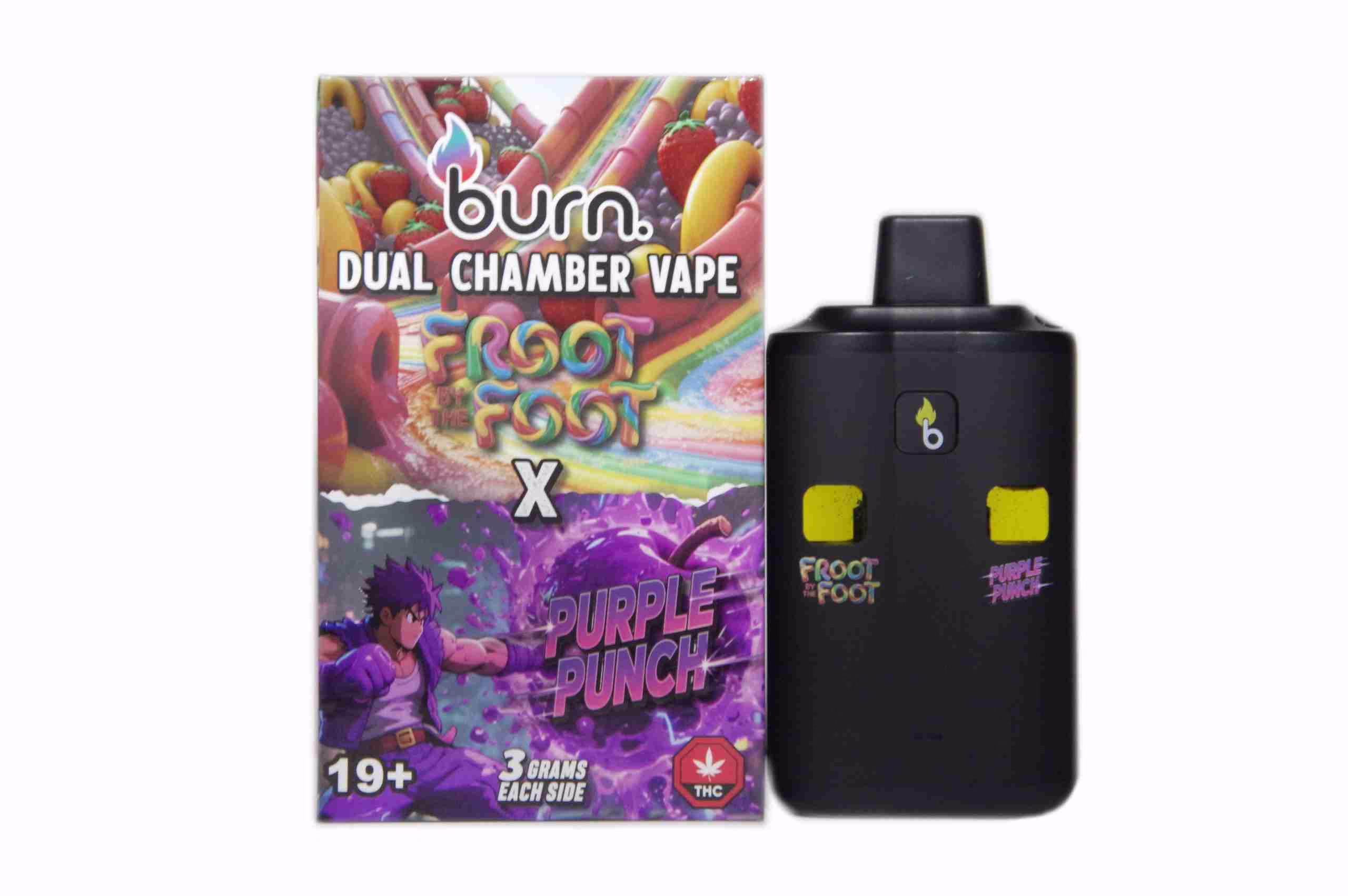 Burn Dual Chamber Pen 6g - Froot By The Foot (I) + Purple Punch (H)