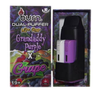Burn Dual Puffer Pen - Live Resin Grandaddy Purple 2g (I) + Grape 2g (I)