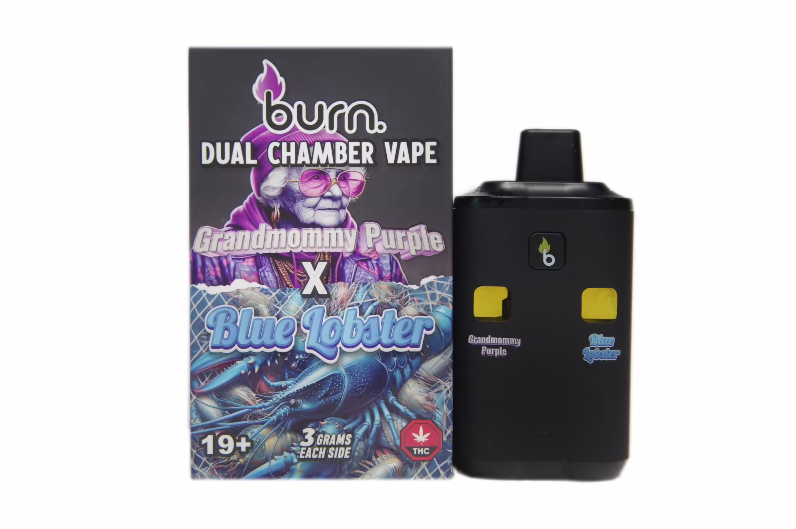 Burn Dual Chamber Pen 6g - Grandmommy Purple (I) + Blue Lobster (H)