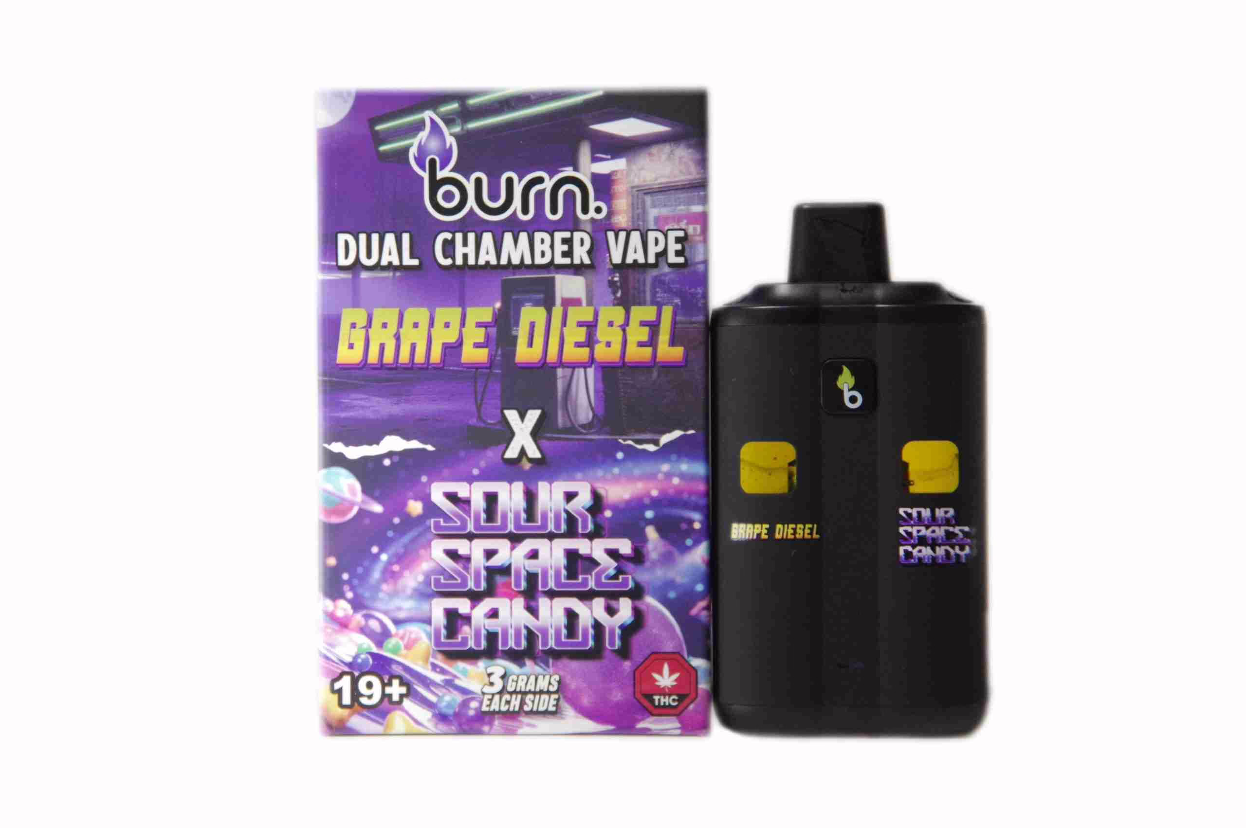 Burn Dual Chamber Pen 6g - Grape Diesel (H) + Sour Space Candy (H)