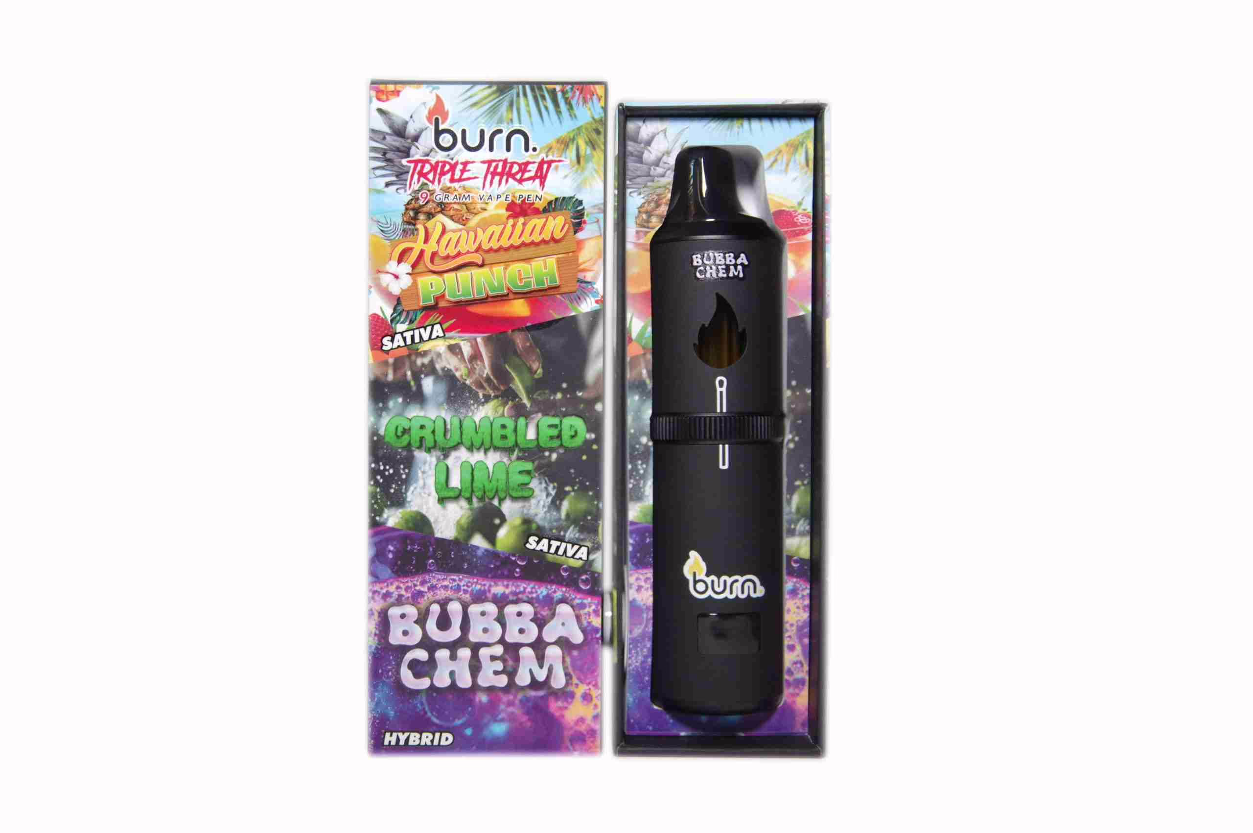 Burn Triple Threat Pen (9g) - Hawaiian Punch + Crumbled Lime + Bubba Chem