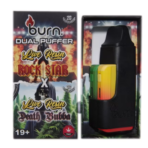 Burn Dual Puffer Pen - Live Resin Rockstar 2g (I) + Live Resin Death Bubba 2g (I)