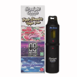 Straight Goods Triple Chamber Pen (9g) - Watermelon Gelato + OG No. 18 + Blue Dream