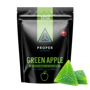 Proper Extracts Live Resin Gummies - Green Apple 1080mg