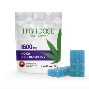 High Dose β Extreme Strength Sour Raspberry Fruit Gummy 1600mg (Indica)