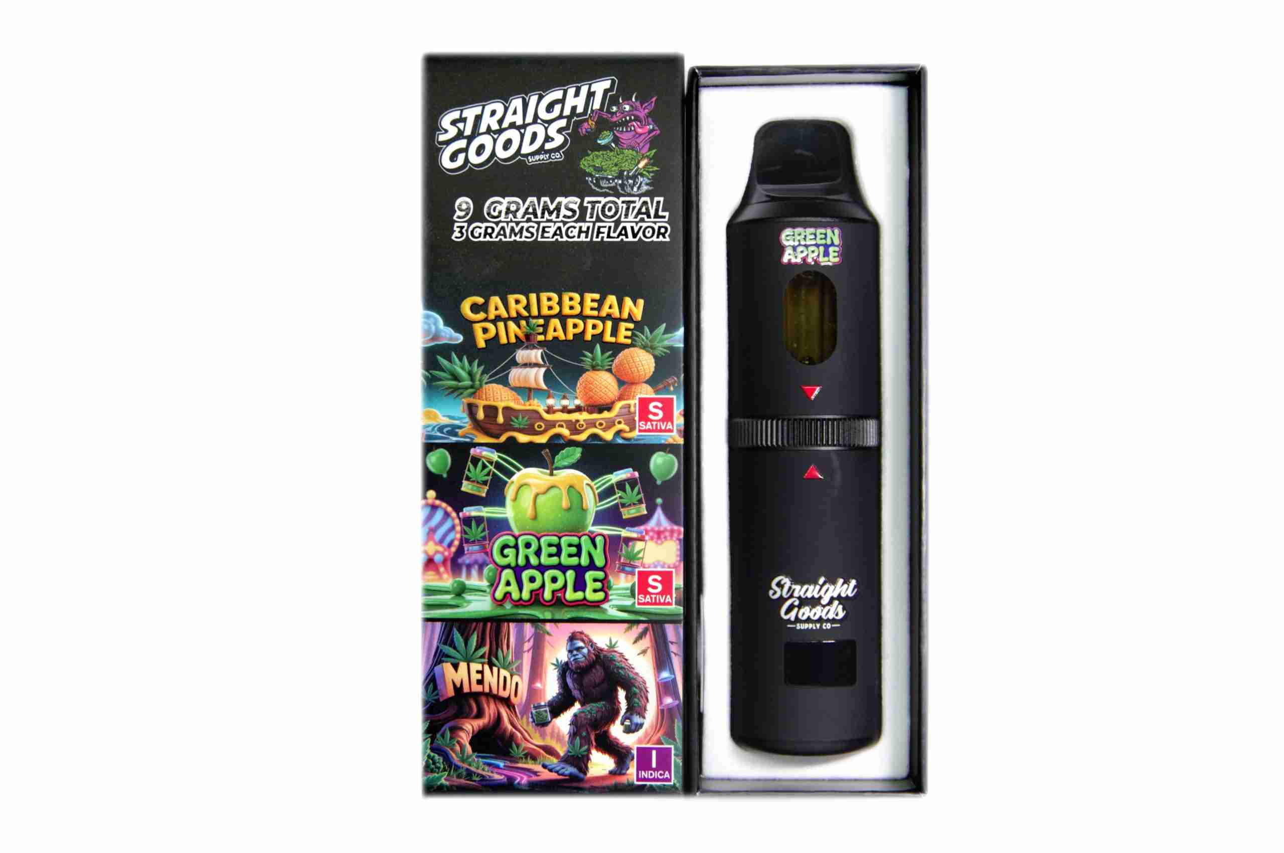 Straight Goods Triple Chamber Pen (9g) - Caribbean Pineapple + Green Apple + Mendo