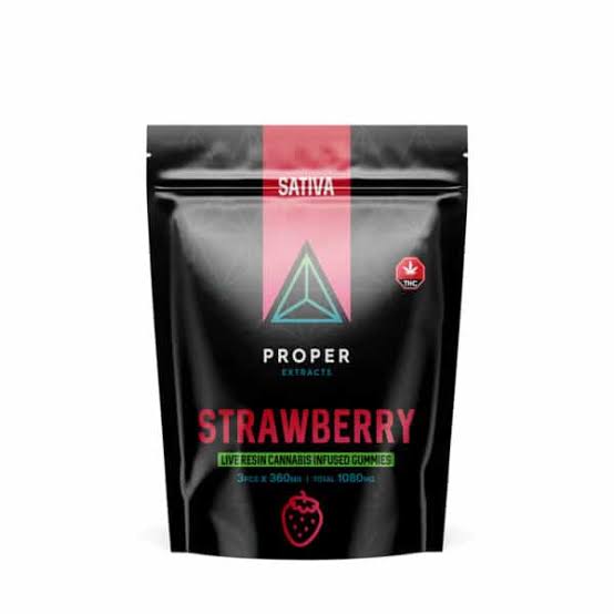 Proper Extracts Live Resin Gummies - Strawberry 1080mg