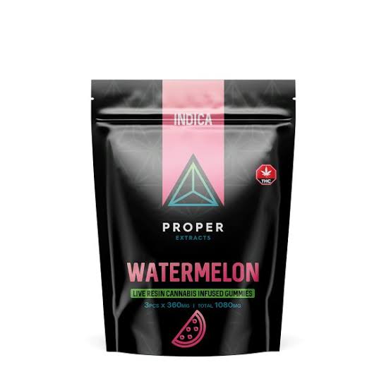 Proper Extracts Live Resin Gummies - Watermelon 1080mg