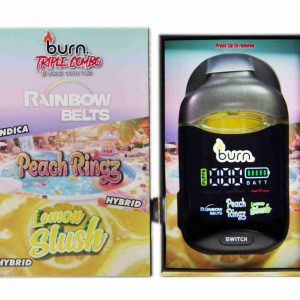 Burn Triple Combo (3 x 1 Gram) - Rainbow Belts + Peach Ringz + Lemon Slush