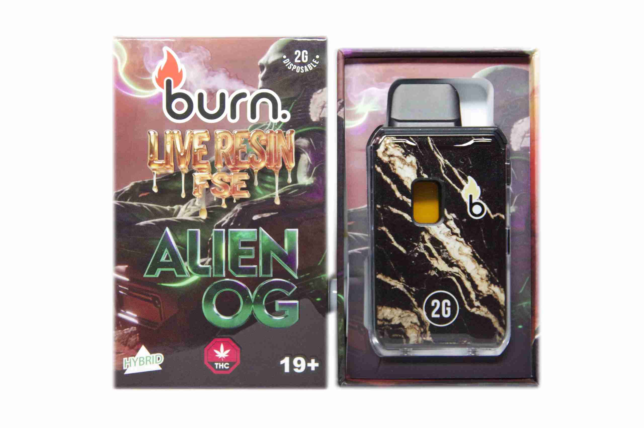 Burn Live Resin FSE Disposable Pen 2g - Alien OG