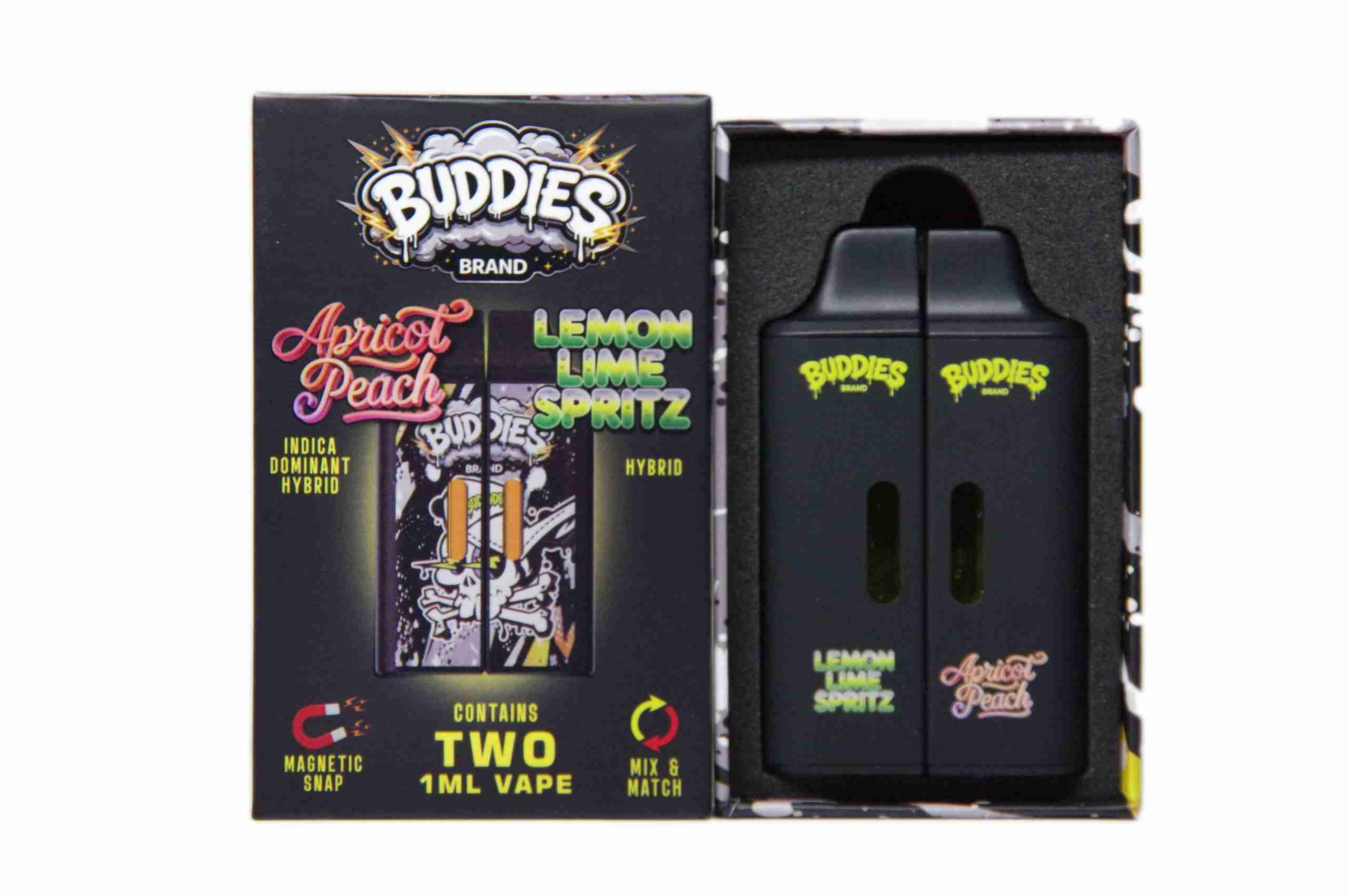 Buddies Brand (2 x 1 Gram) - Apricot Peach + Lemon Lime Spritz