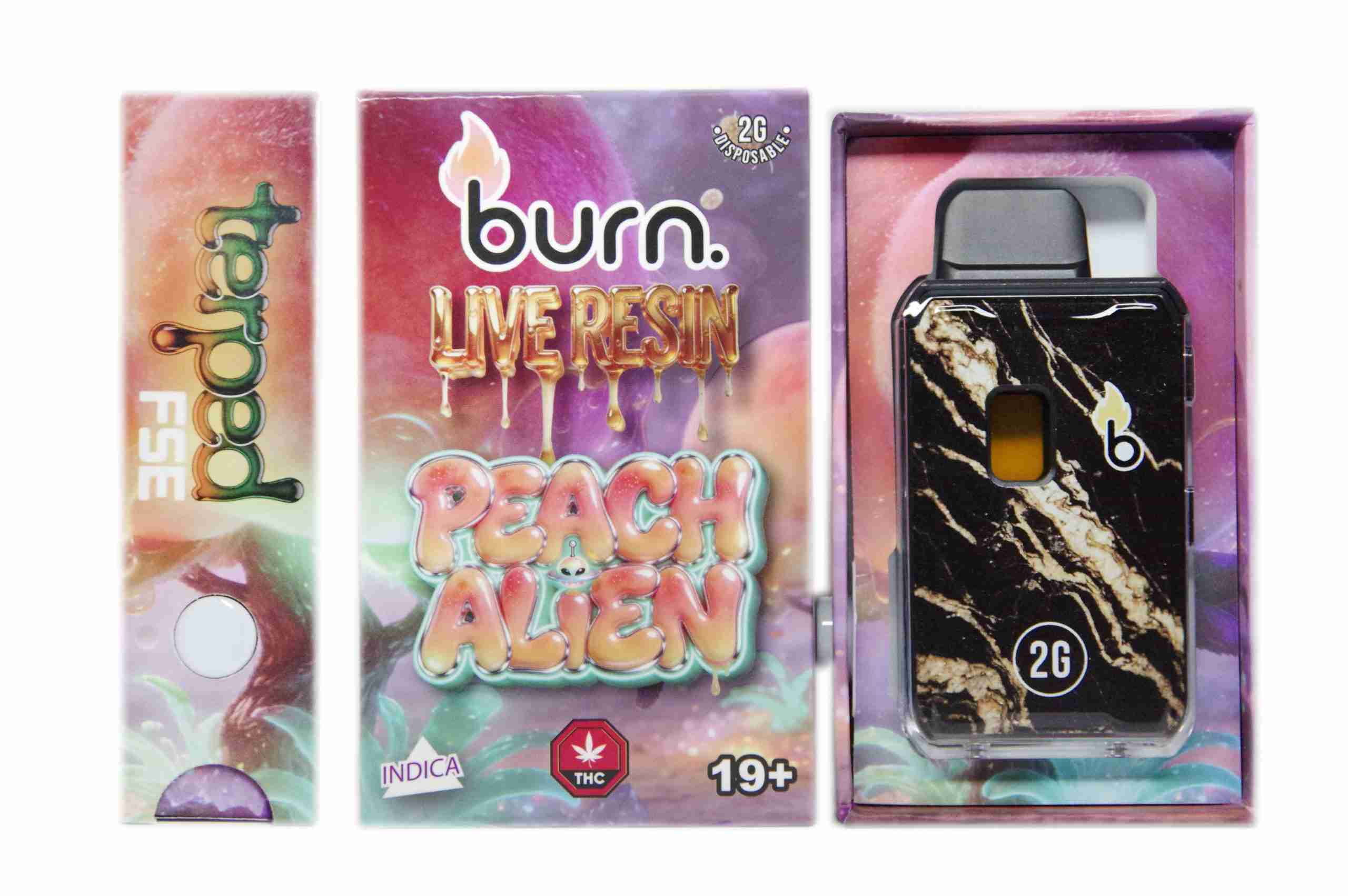 Burn Terped FSE Live Resin Disposable Pen 2g - Peach Alien