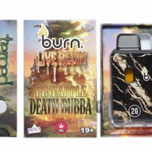 Burn Terped FSE Live Resin Disposable Pen 2g - Pineapple Death Bubba