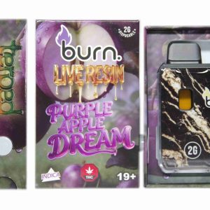 Burn Terped FSE Live Resin Disposable Pen 2g - Purple Apple Dream