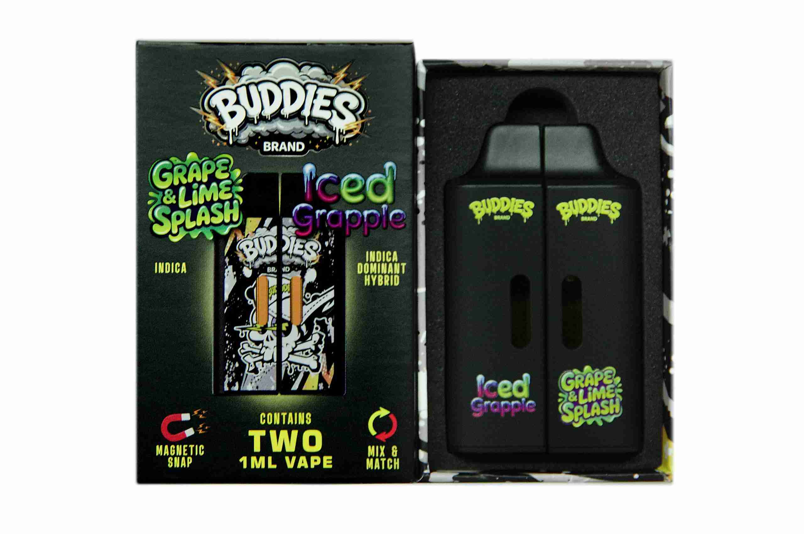 Buddies Brand (2 x 1 Gram) - Grape & Lime Splash + Iced Grapple