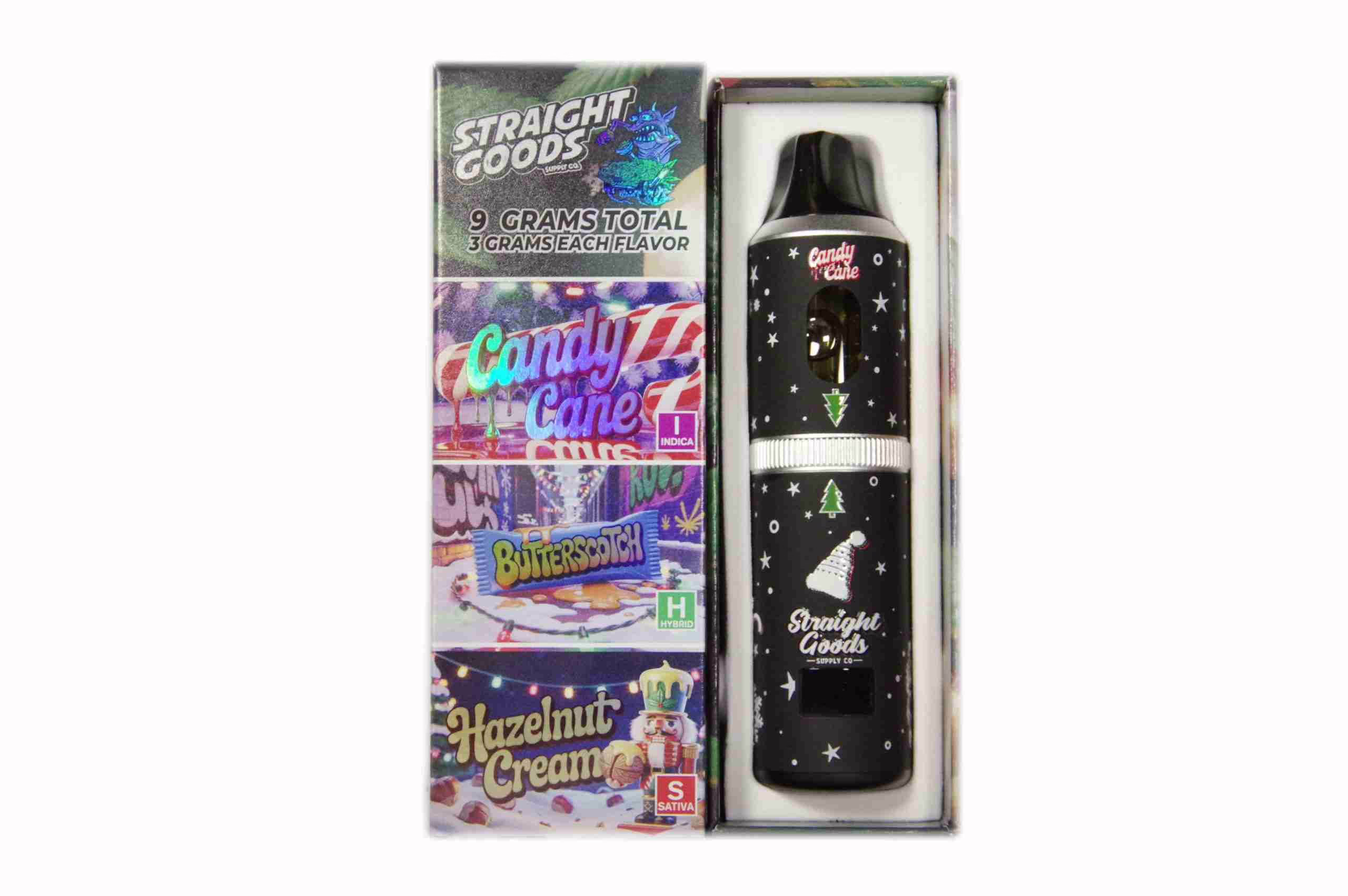 *Christmas Series* Straight Goods Triple Chamber Pen (9g) - Candy Cane + Butterscotch + Hazelnut Cream