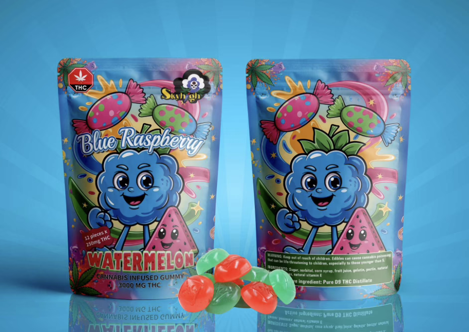 Sky High Edibles - Blue Raspberry + Watermelon 3000mg