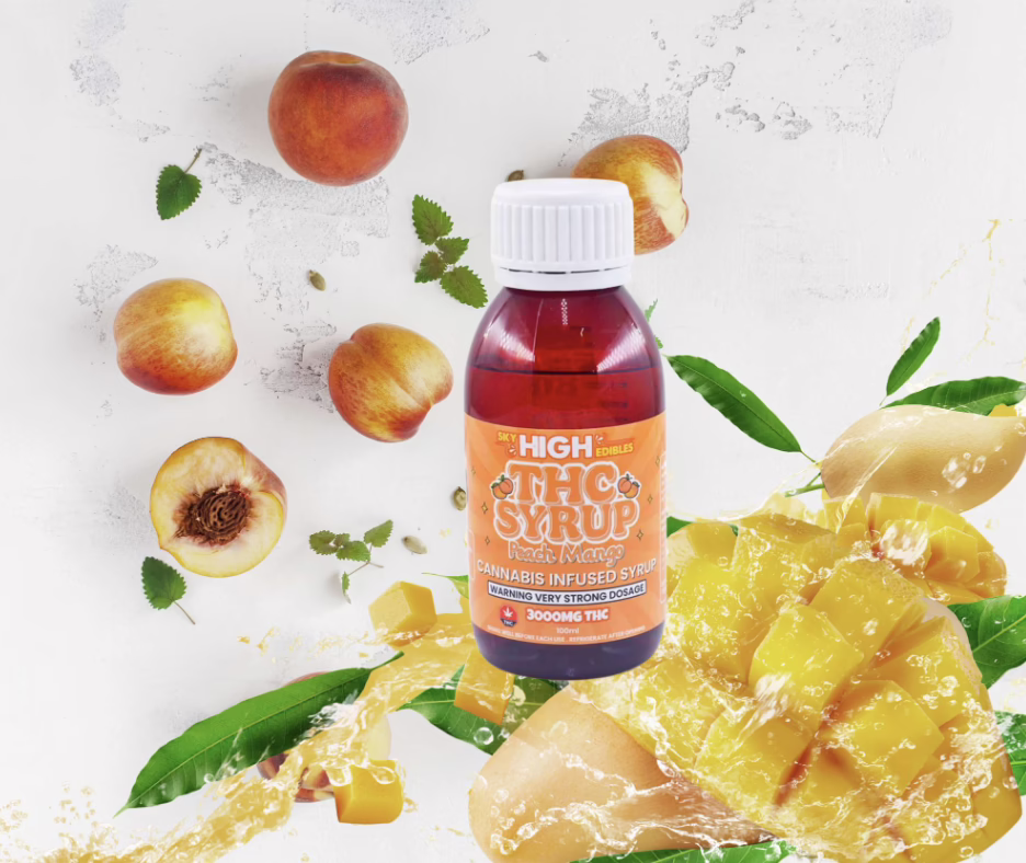 Sky High Edibles THC Syrup - Peach Mango 3000mg