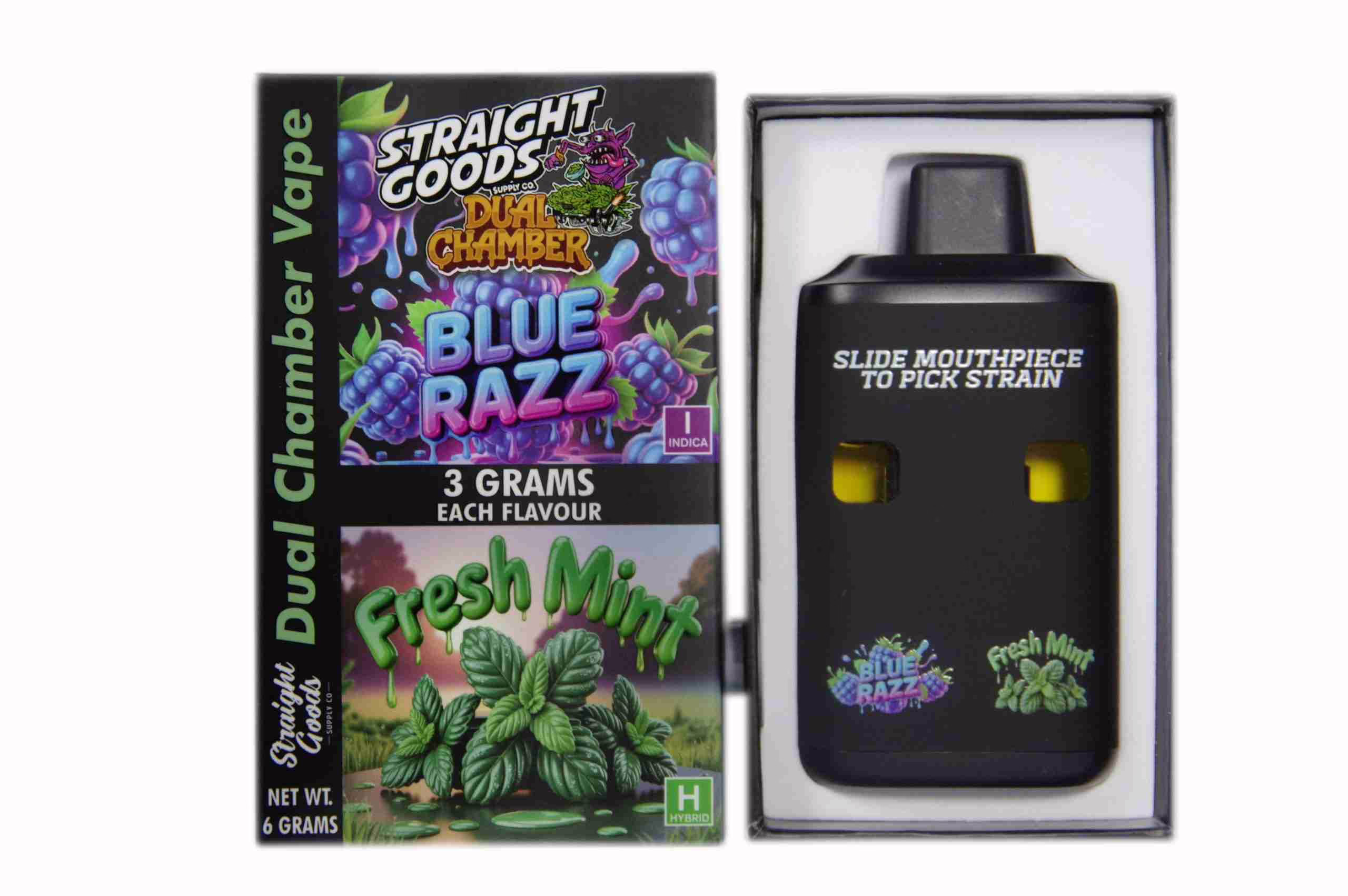 Straight Goods Dual Chamber Pen (6g) - Blue Razz + Fresh Mint