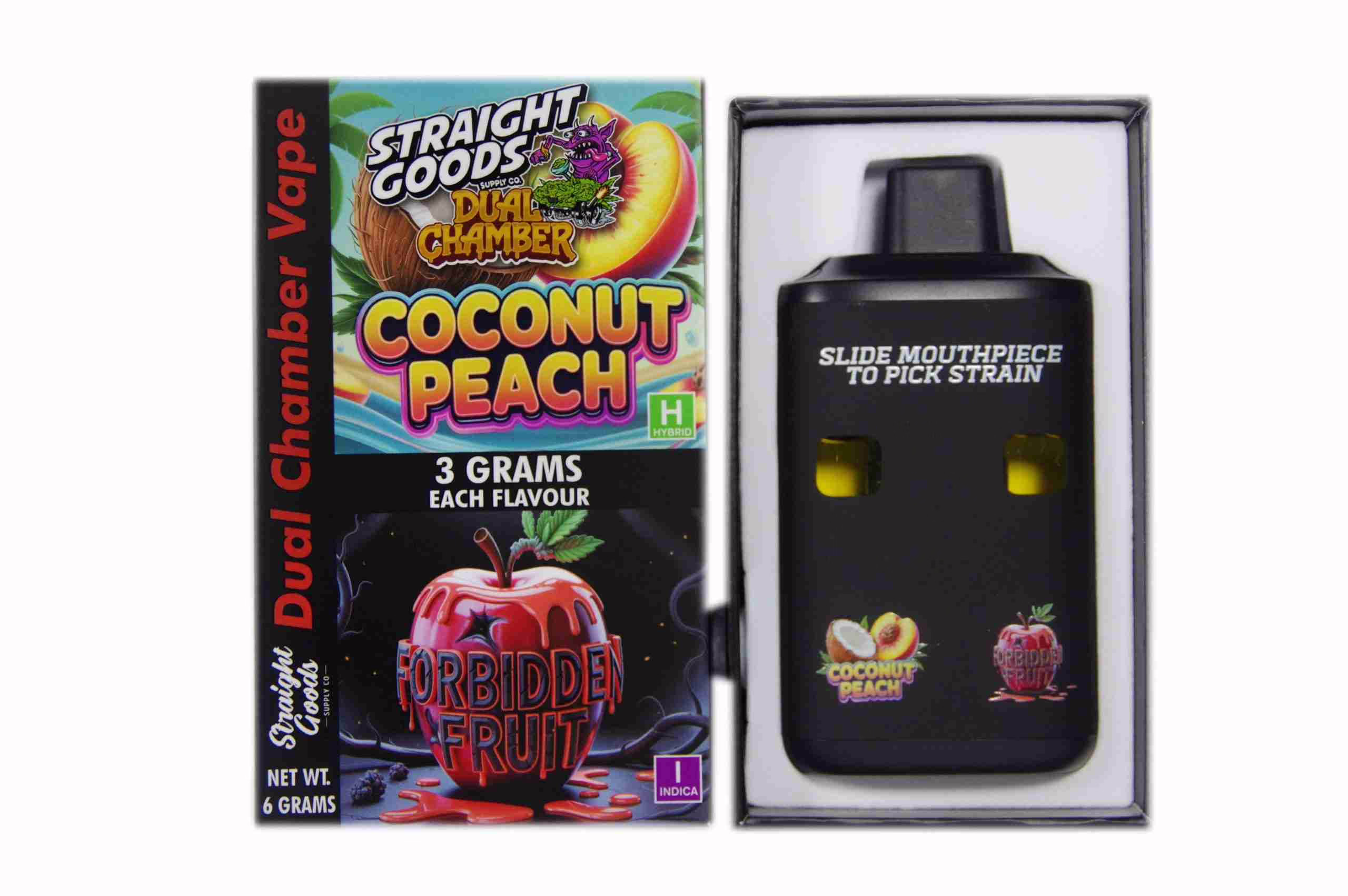 Straight Goods Dual Chamber Pen (6g) - Coconut Peach + Forbidden Fruit