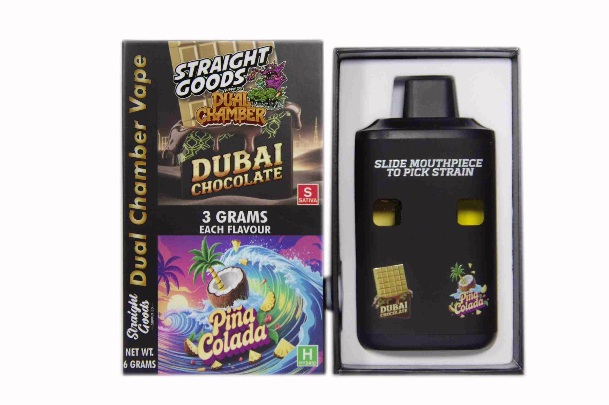 Straight Goods Dual Chamber Pen (6g) - Dubai Chocolate + Pina Colada