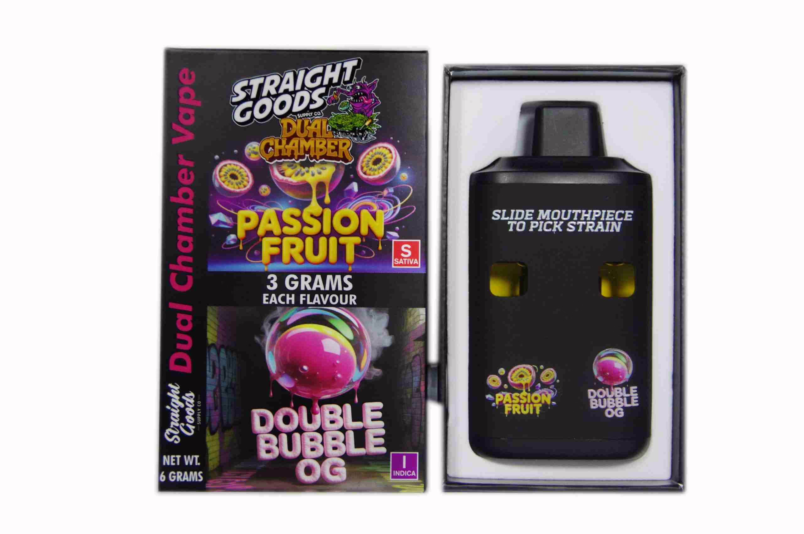 Straight Goods Dual Chamber Pen (6g) - Passion Fruit + Double Bubble OG