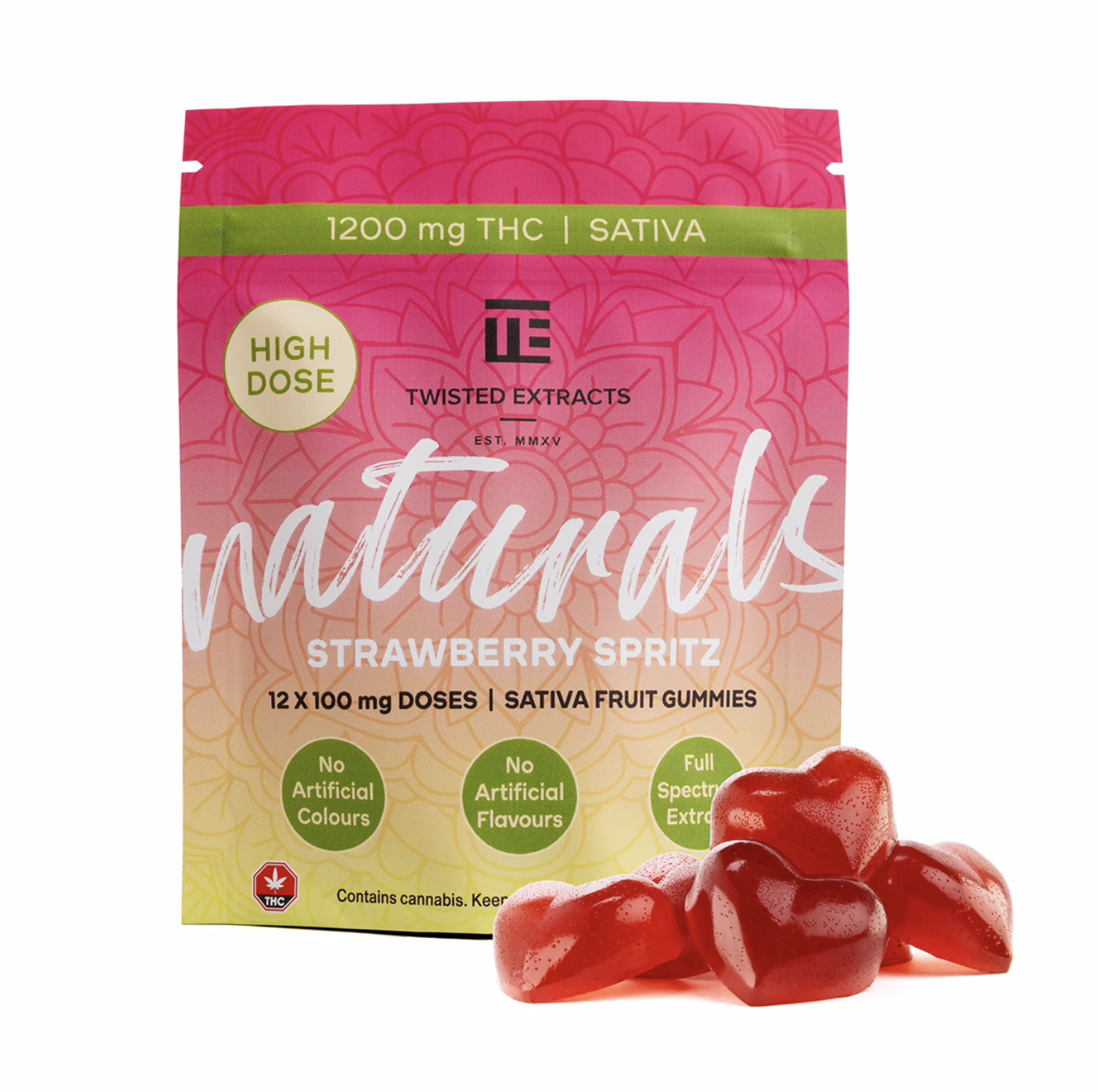Twisted Extracts Naturals - Strawberry Spritz 1200mg (Sativa)